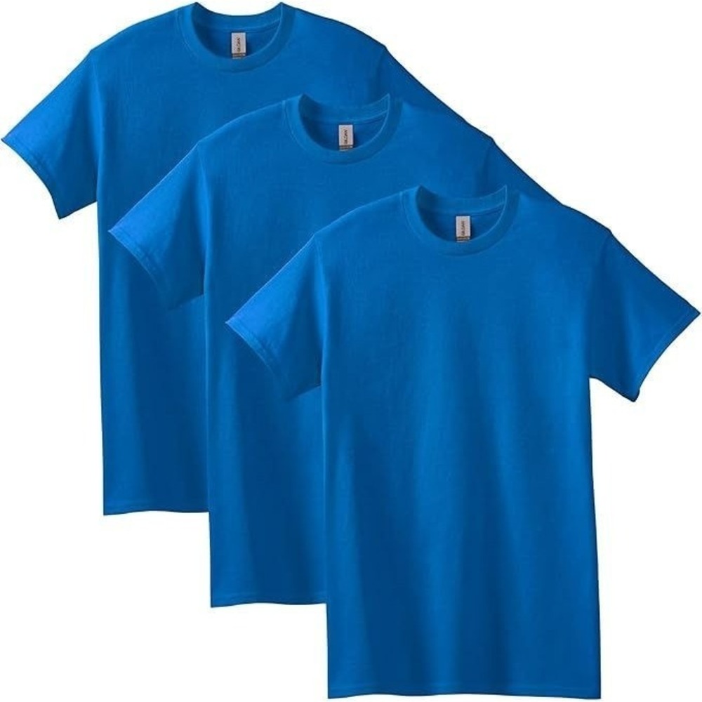 3-Pack Gildan Adult Heavy Cotton Short Sleeve T-shirts G5000 - Royal Blue - M
